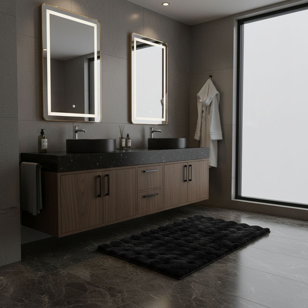 Kleine Wolke Cloud Badteppich 120x70 cm rechteckig schwarz 9198926225