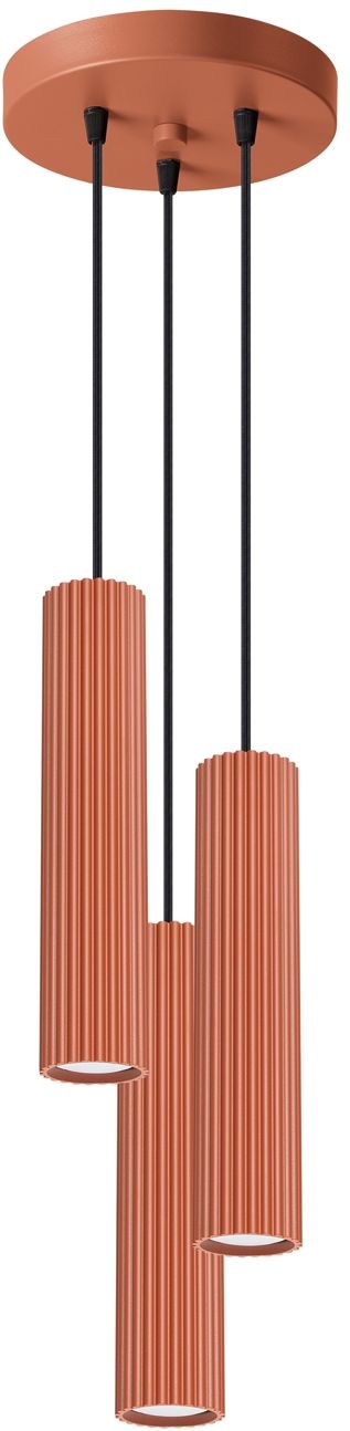 Sollux Lighting Karbon Pendelleuchte 3x10 W rot SL.1633