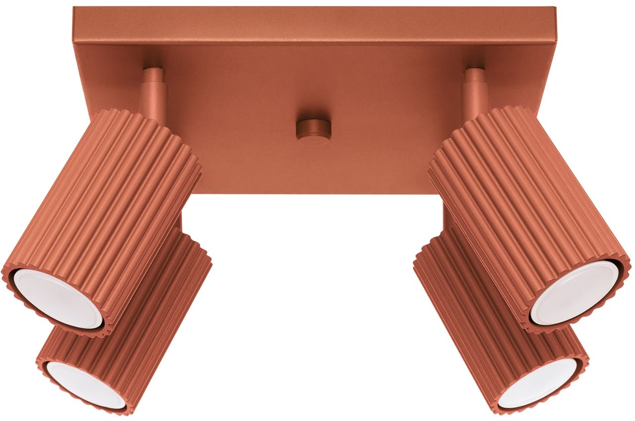 Sollux Lighting Karbon Deckenlampe 4x10 W rot SL.1640