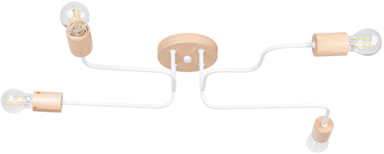 Sollux Lighting Timbo Deckenlampe 4x15 W weiß-holz SL.1665
