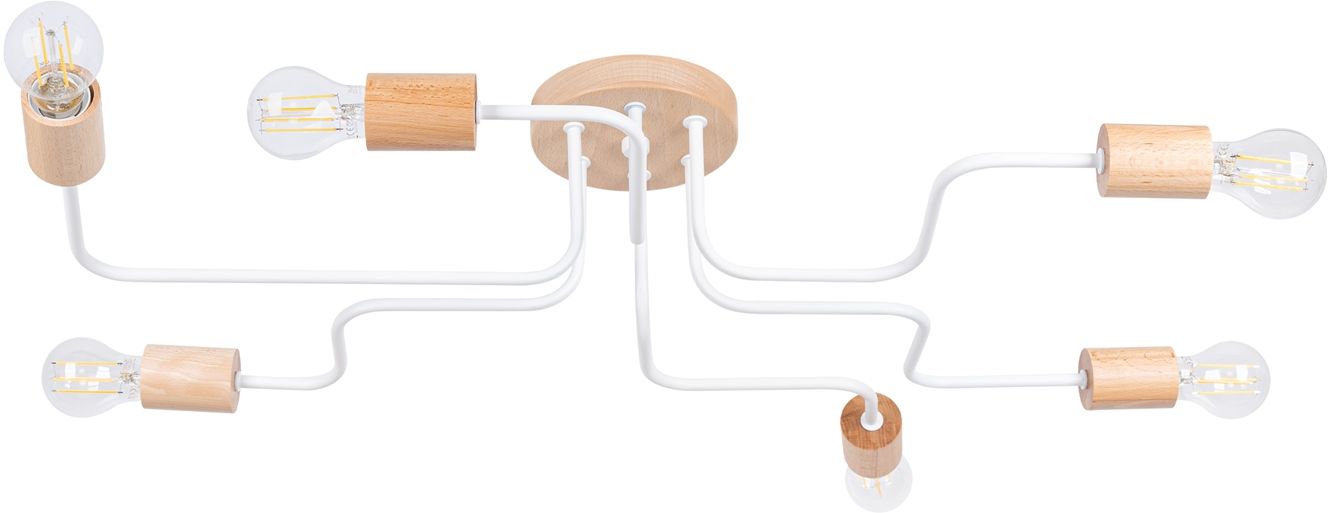Sollux Lighting Timbo Deckenlampe 6x15 W weiß-holz SL.1666