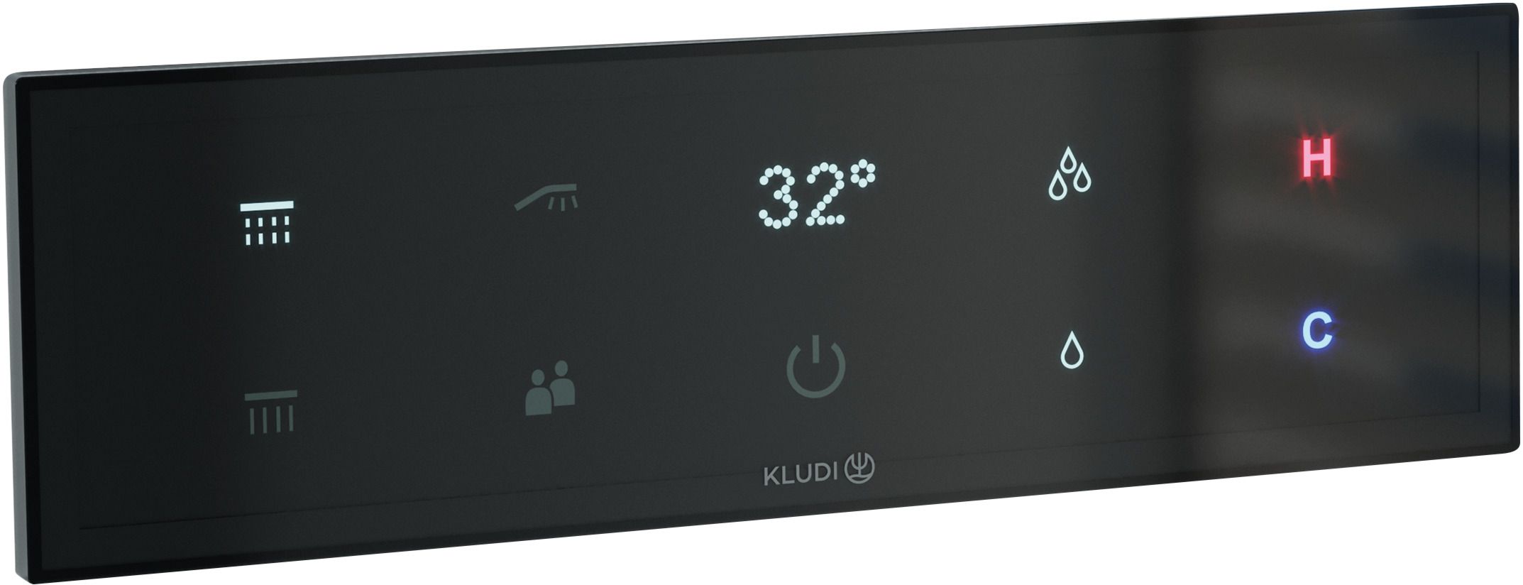Kludi Touchtronic Badewannen- und Duscharmatur Unterputz mit Thermostat schwarz 38310G1-00