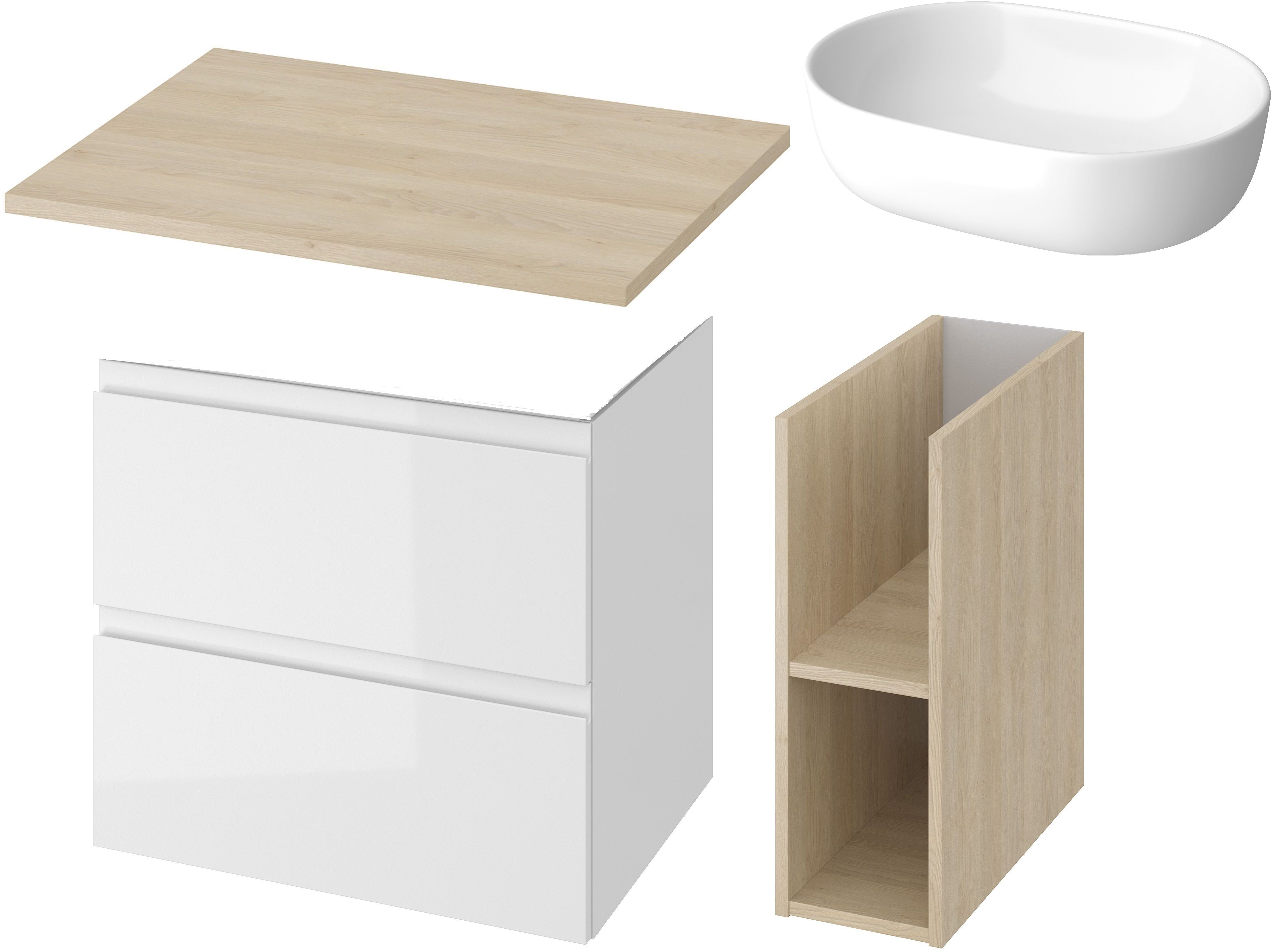 Set Kabinett Cersanit Moduo S590-010-DSM, Waschbecken Cersanit Moduo K116-049, K116-020, S590-023