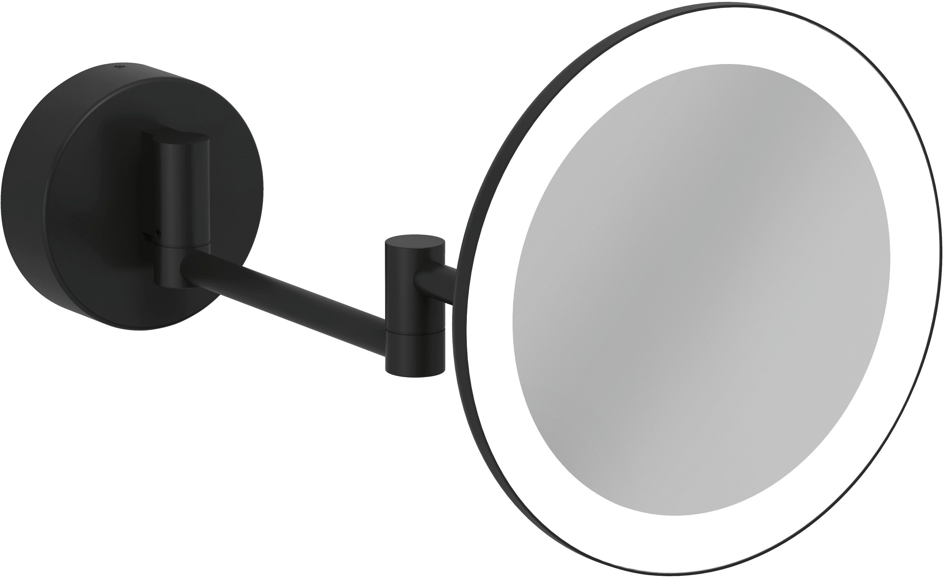 Kludi Vela R Kosmetikspiegel 20.2x20.2 cm rund mit Beleuchtung schwarz 5899539W