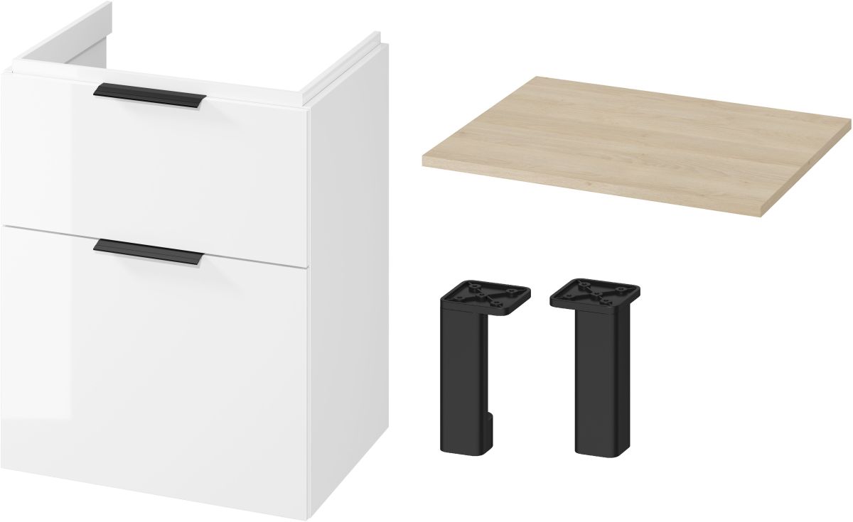 Set Kabinett Cersanit City S584-017-DSM, Arbeitsplatte Cersanit Moduo S590-022, S599-0163, S584-033