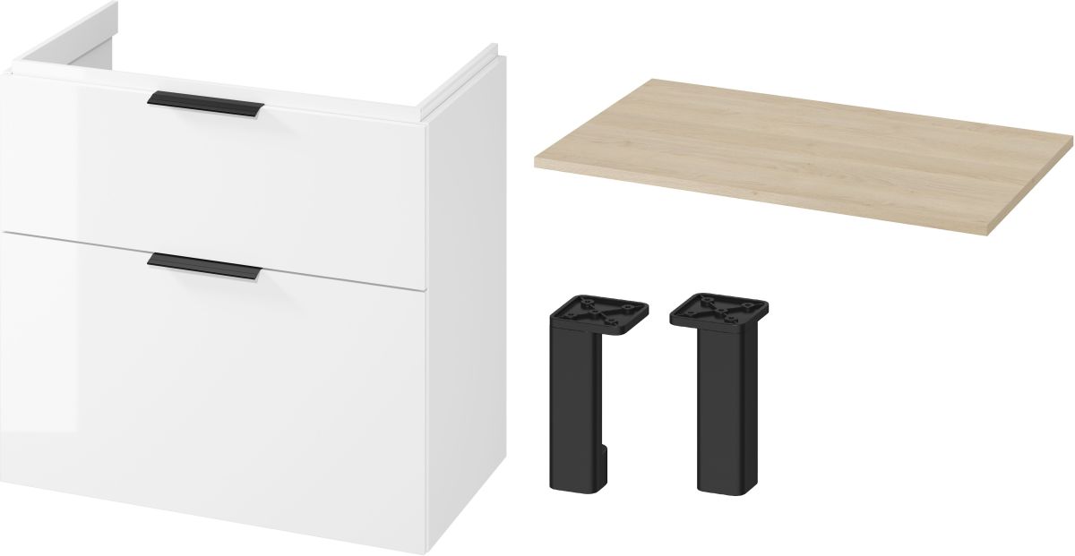 Set Kabinett Cersanit City S584-018-DSM, Arbeitsplatte Cersanit Moduo S590-023, S599-0163, S584-033