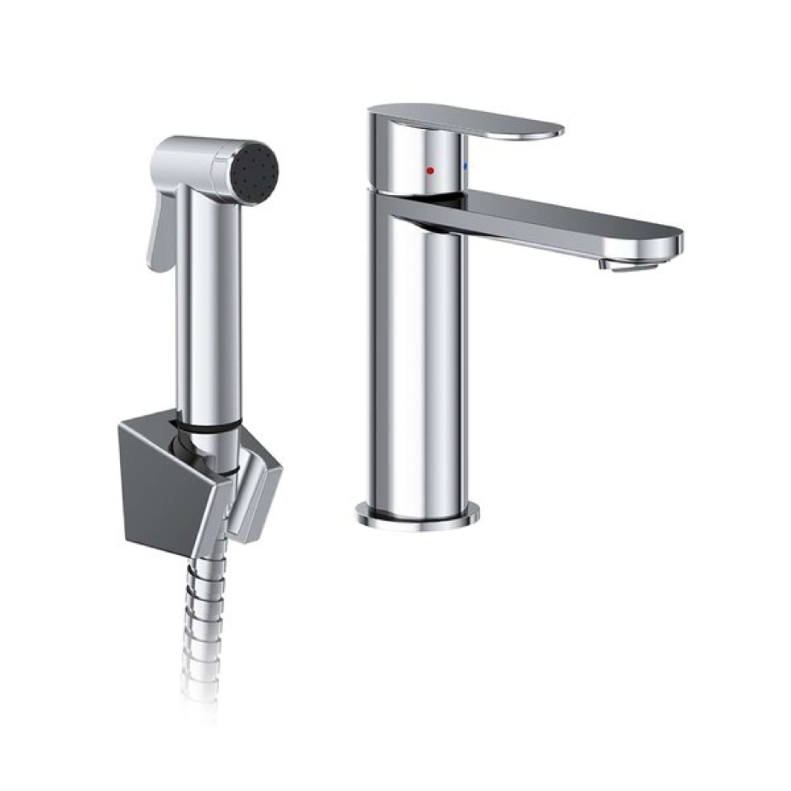 Ravak Chrome II Waschtischarmatur mit Bidet-Handbrause Stehend chrom X070450