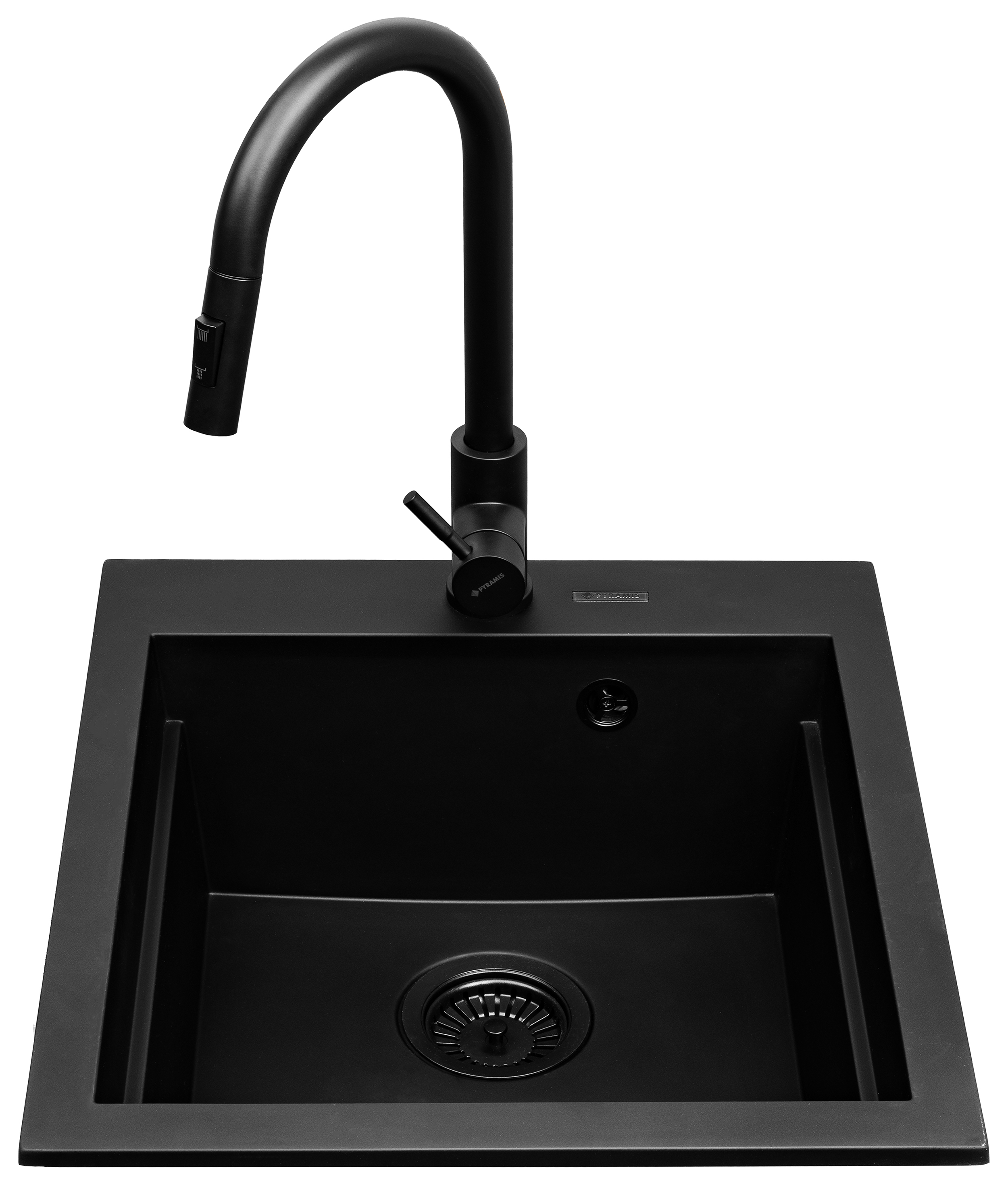 Pyramis Siros Waschbecken mit Wasserhahn schwarz/schwarz 079822801BE