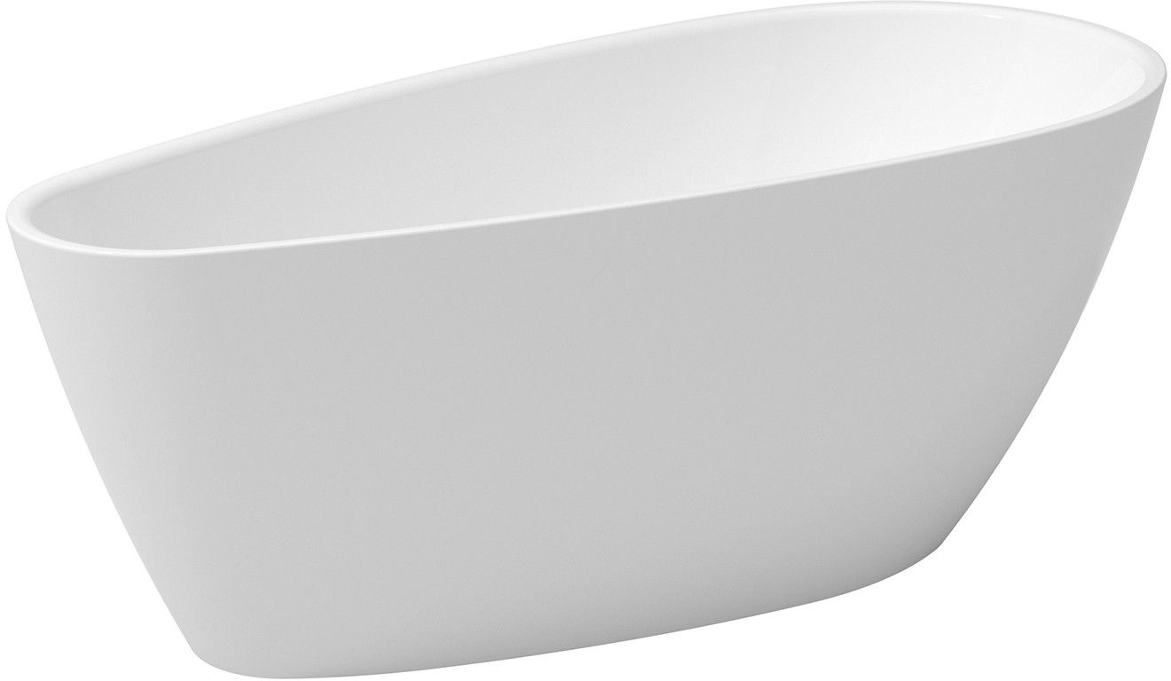 Besco Goya Freistehende Badewanne 160x73 cm oval weiß #WAS-160-GGR