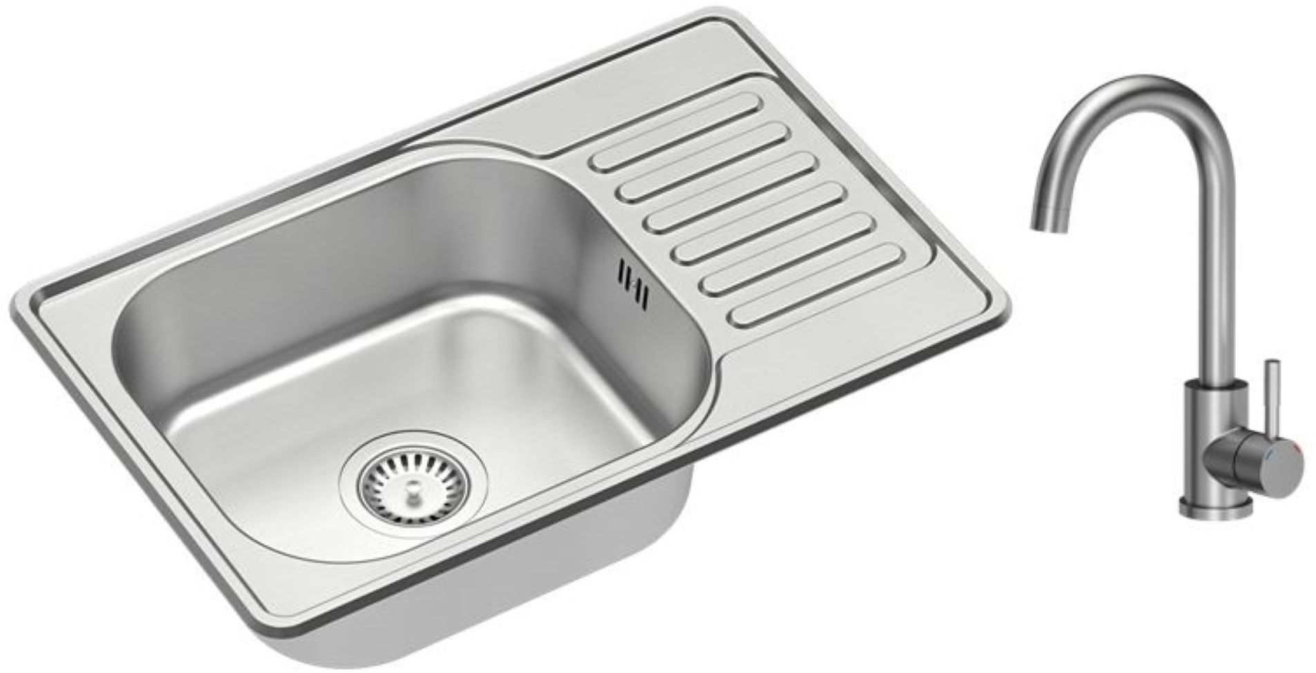 Quadron Eddie 111 waschbecken mit wasserhahn stahl/stahl HD111LEN6642_3623500_BS