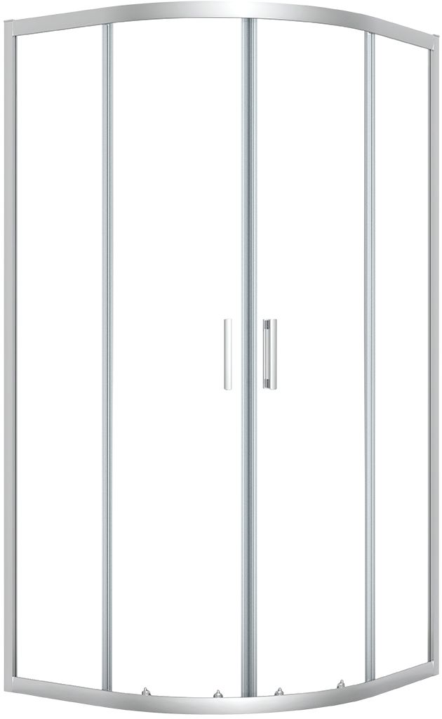 Laveo Bresso Dusche 90x90 cm halbrund chrom Glanz/durchsichtiges Glas JKD_096Z