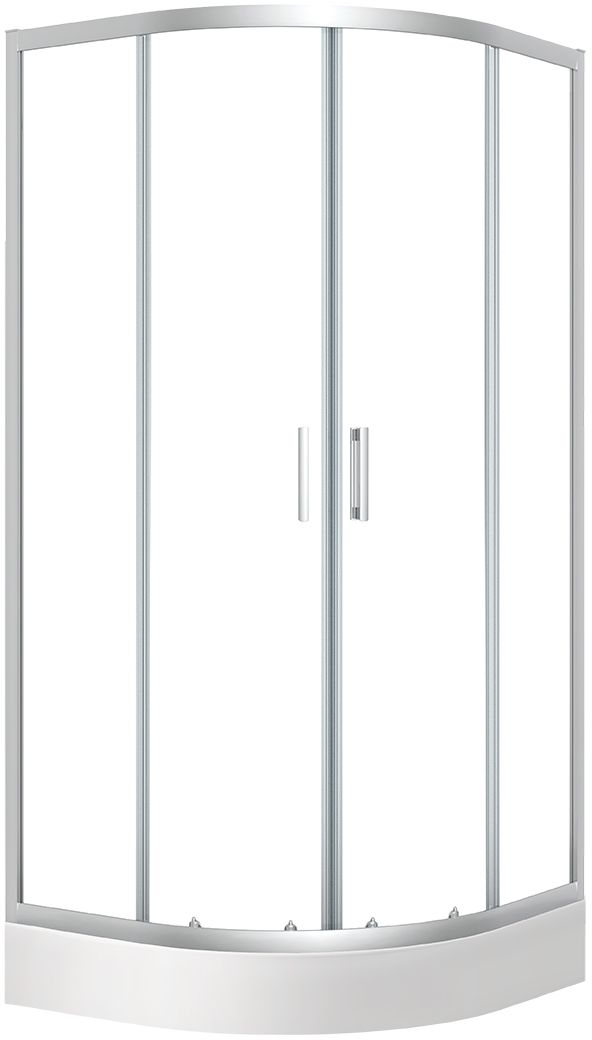 Laveo Bresso Kabine mit Duschwanne 90x90 cm halbrund chrom Glanz/durchsichtiges Glas JKDD096Z