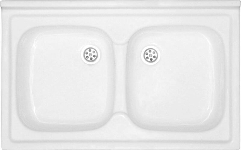 Polimat Waschbecken aus Acryl 80x50 cm weiß 00586