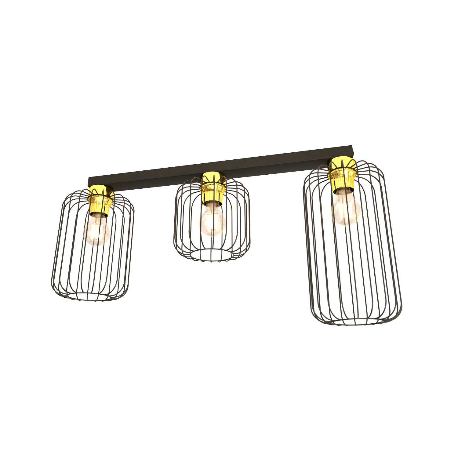 Emibig Barn Deckenlampe 3x15 W schwarz-gold 1366/3