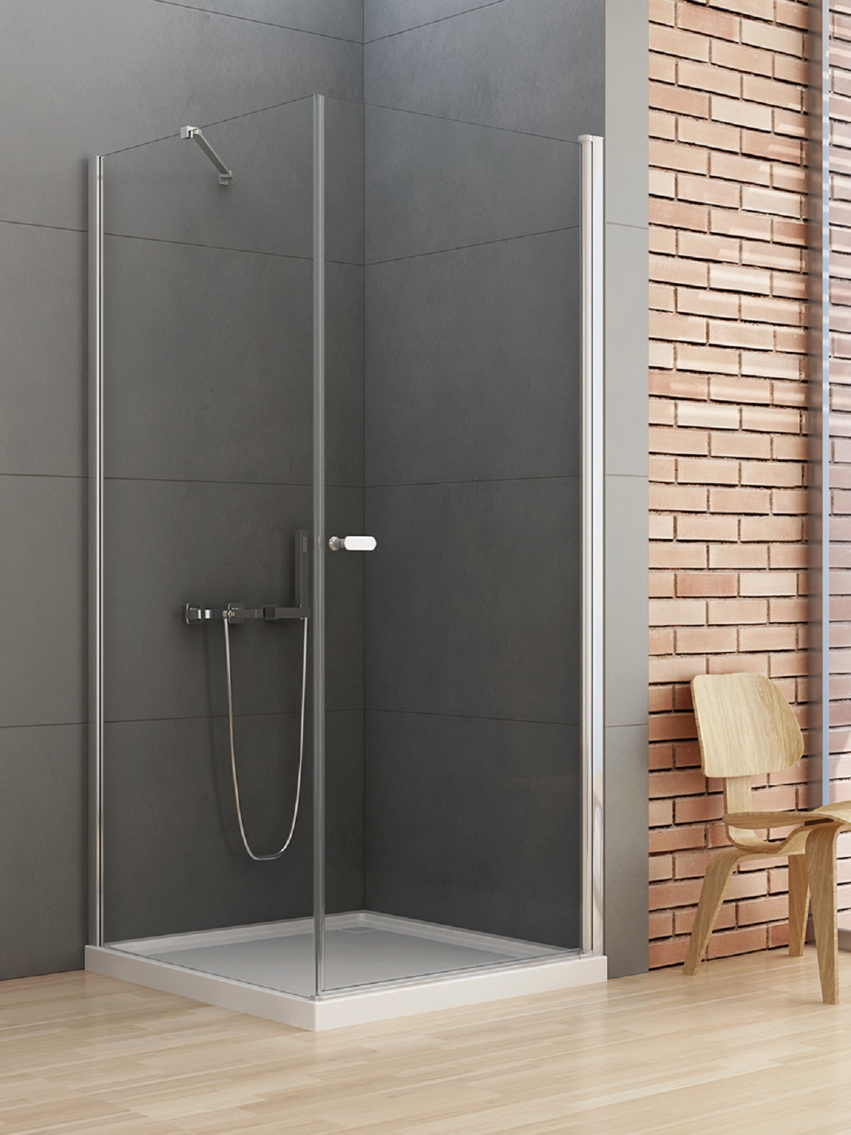 New Trendy New Soleo Dusche 120x100 cm rechteckig chrom Glanz/durchsichtiges Glas D-0142A/D-0151B