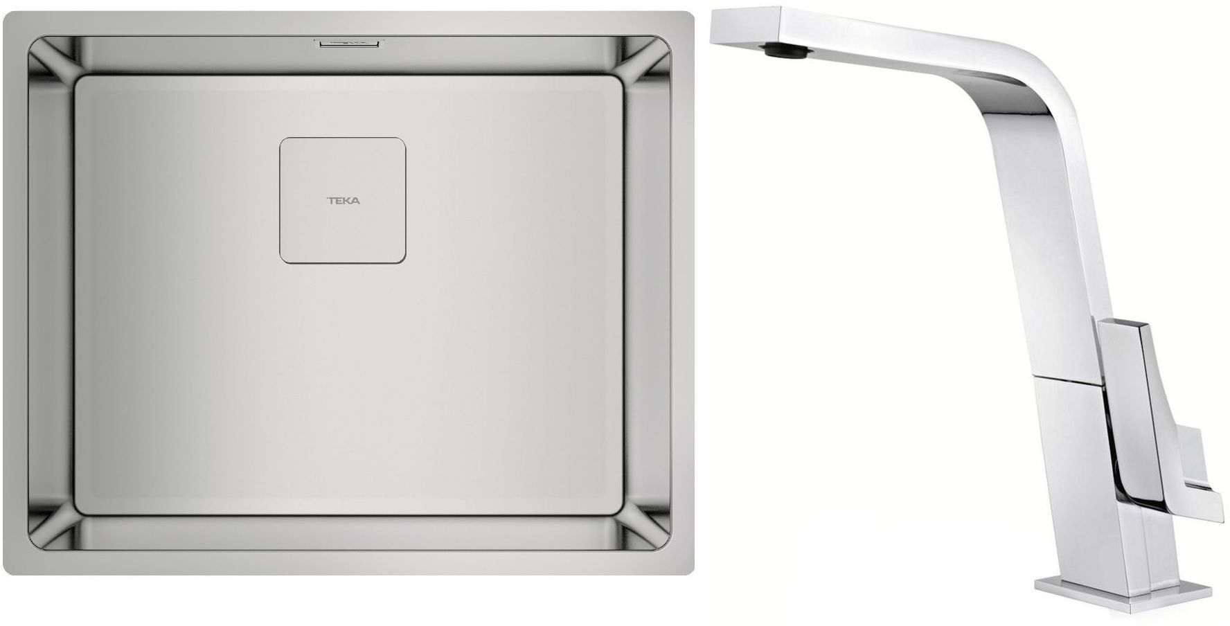 Satz stahlspüle Teka Flexlinea 115000012, küchenarmatur Teka Icon 339150200