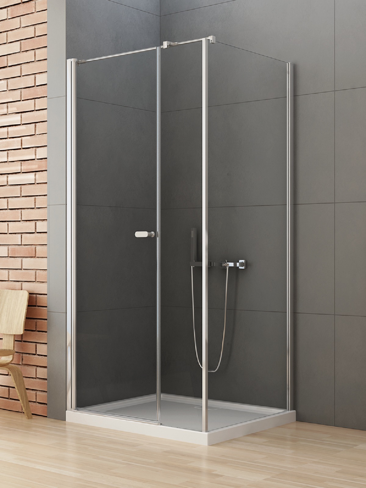 New Trendy New Soleo Dusche 110x100 cm rechteckig chrom Glanz/durchsichtiges Glas K-0636