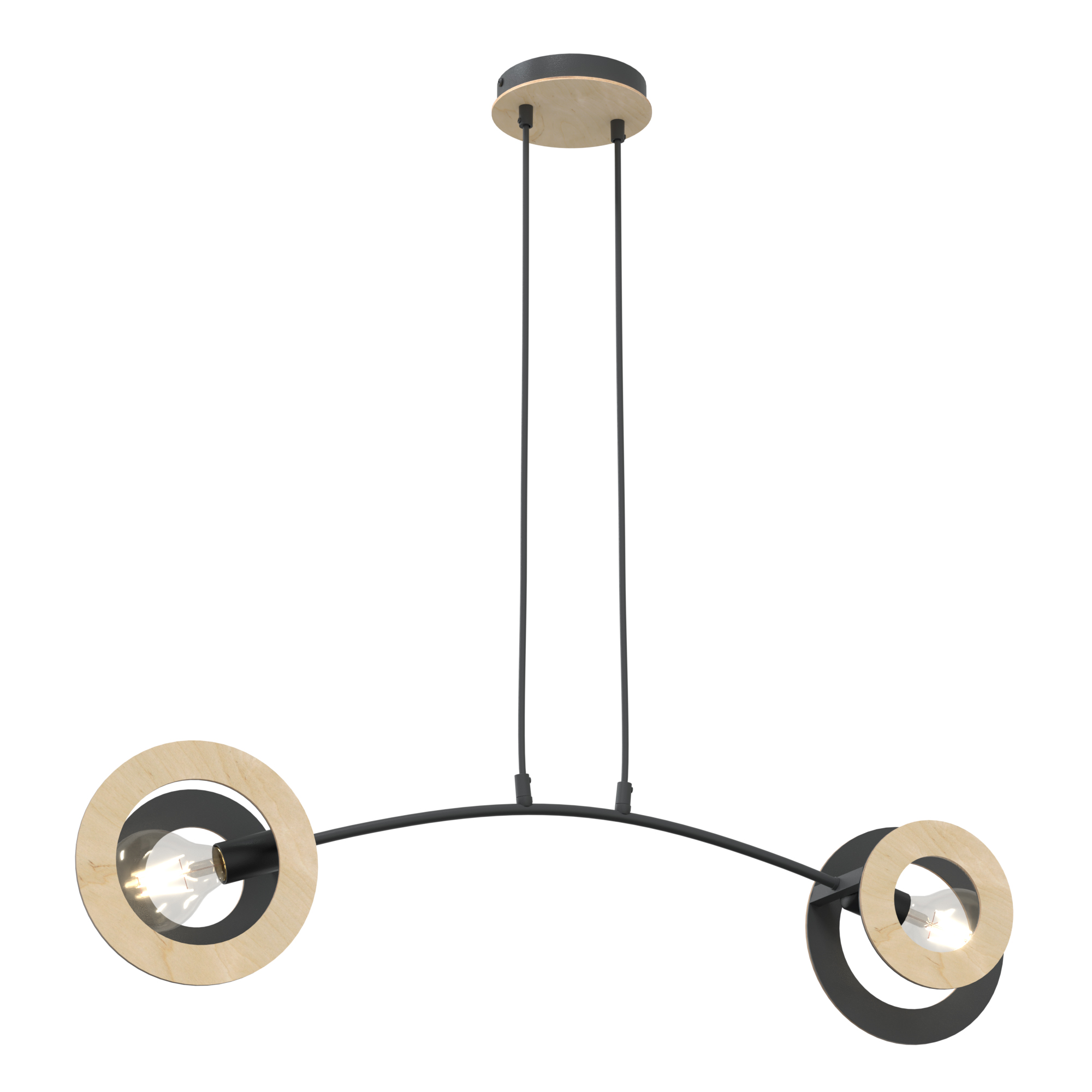 Emibig Skiva Pendelleuchte 2x15 W schwarz 1409/2