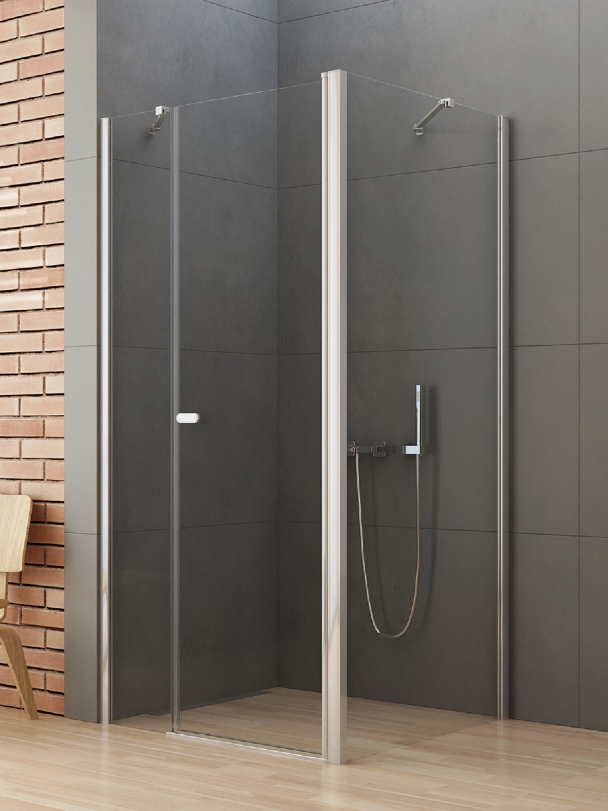 New Trendy New Soleo Dusche 100x100 cm quadratisch chrom Glanz/durchsichtiges Glas K-0700