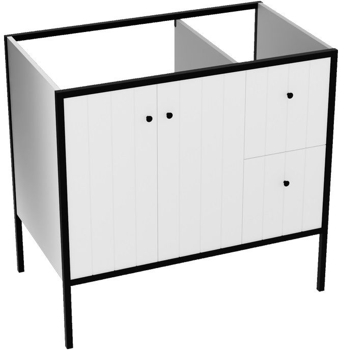 LaVita Mime Kabinett 89x45.5x83 cm Unterschrank stehend weiß-schwarz 5900378339847