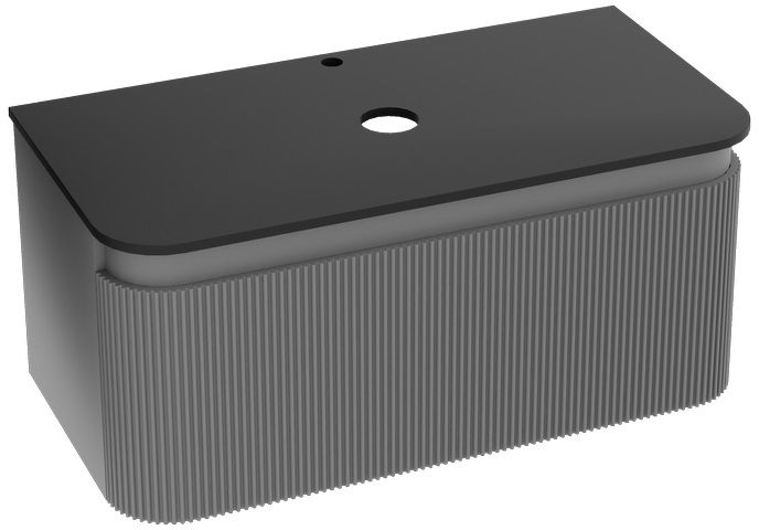 LaVita Vermont Schrank mit Arbeitsplatte 100x52x42 cm Unterschrank hängend grau 5900378339809