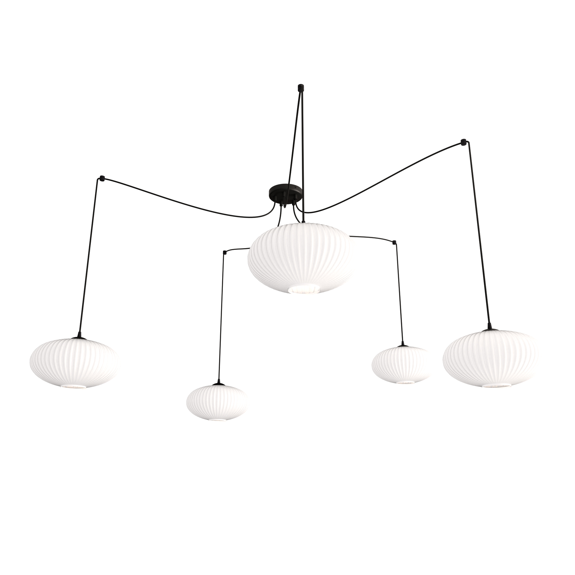 Emibig Origo Pendelleuchte 5x15 W weiß-schwarz 1374/5