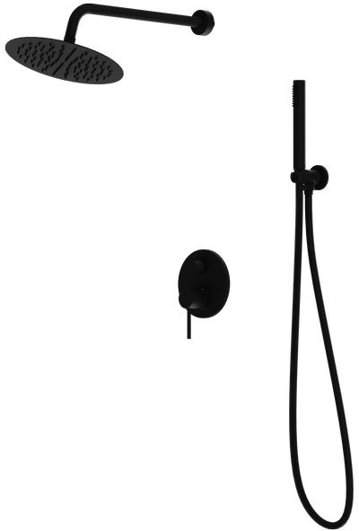 LaVita Orion Duschset Unterputz mit Kopfbrause schwarz 5900378341581
