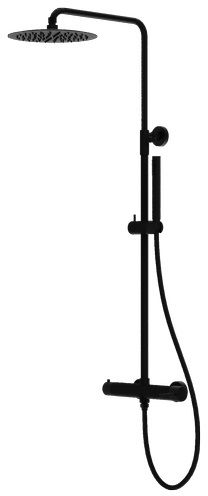 LaVita Orion Duschset Wandmontage mit Kopfbrause schwarz 5900378341611