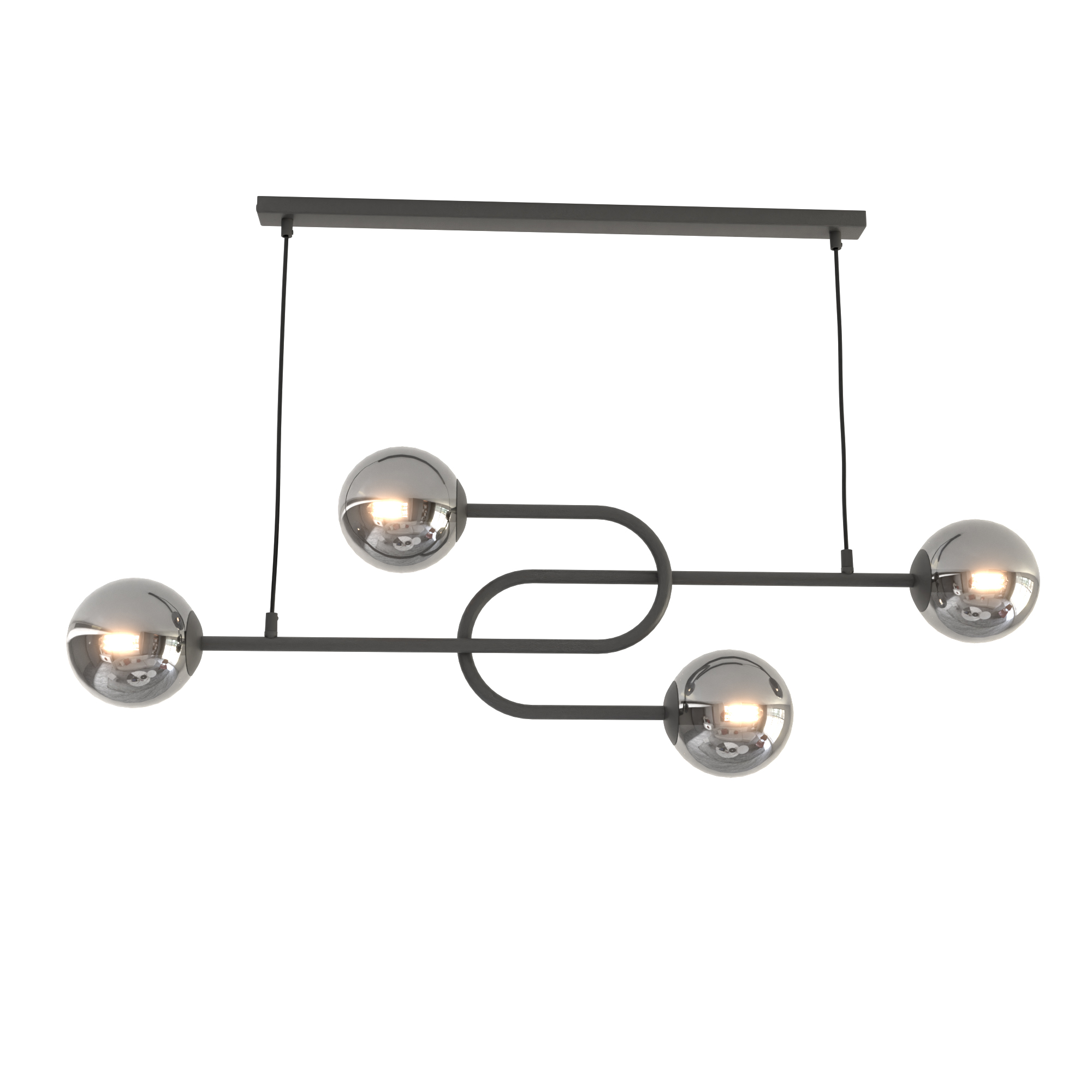 Emibig Atria Pendelleuchte 4x10 W schwarz-graphit 1384/4