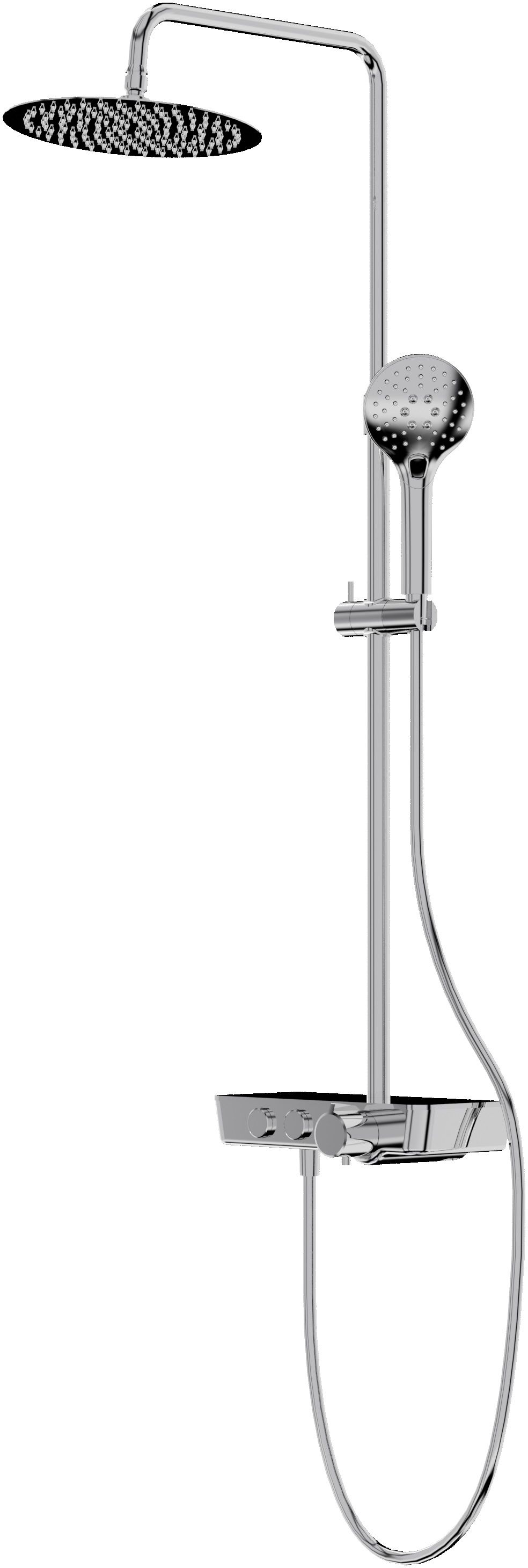 LaVita Cetus Duschset Wandmontage mit Thermostat mit Regenbrause chrom 5900378346296