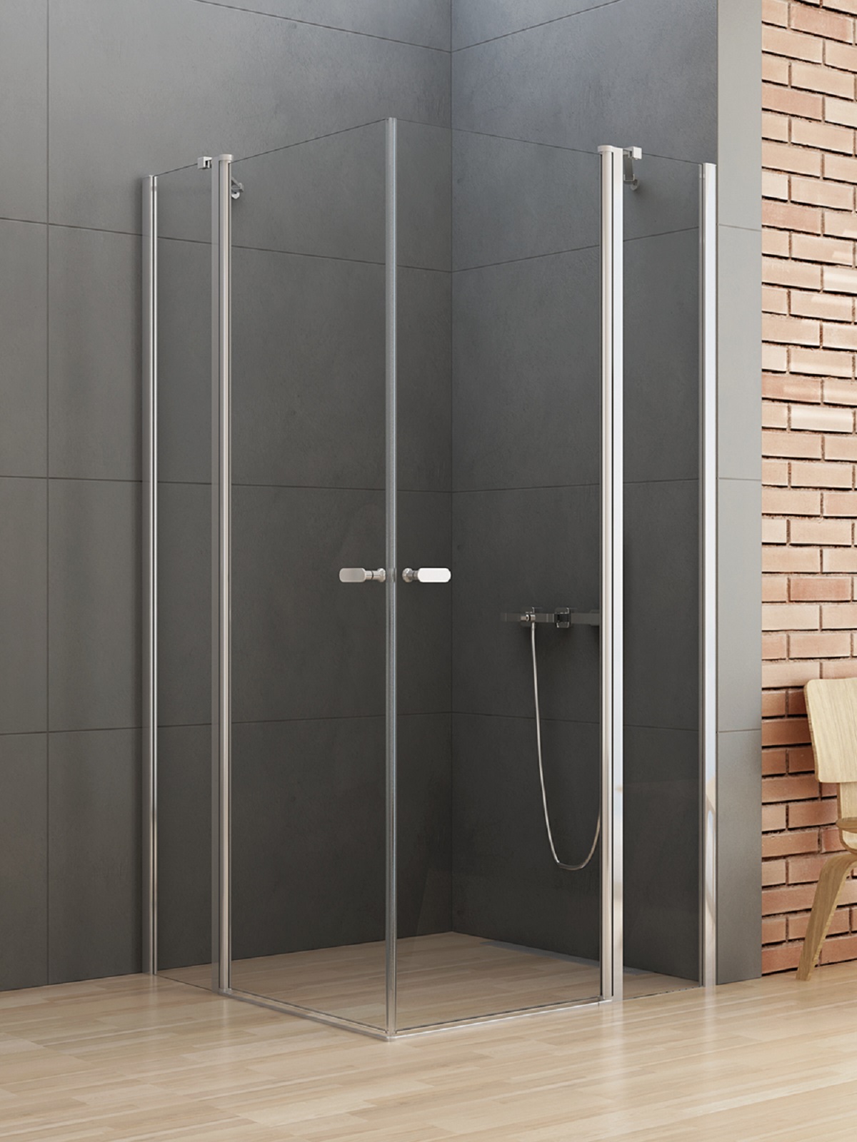 New Trendy New Soleo Dusche 110x110 cm quadratisch chrom Glanz/durchsichtiges Glas K-0751