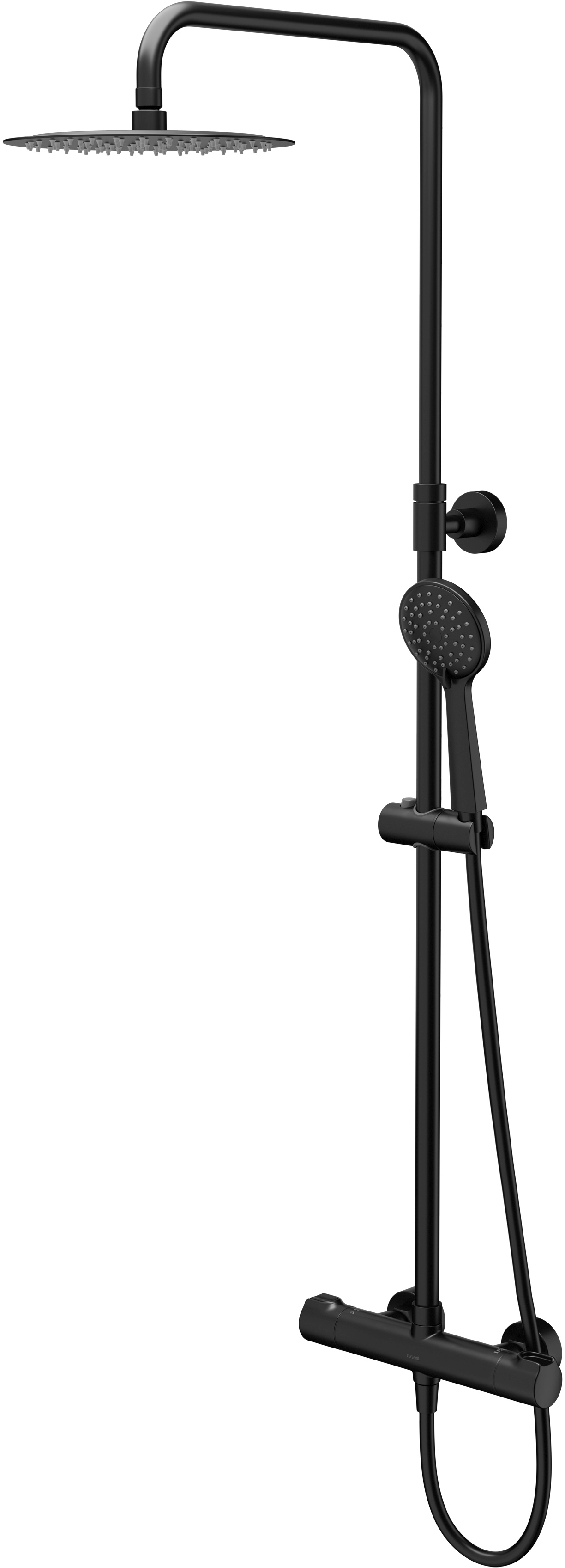 Cersanit City Duschset Wandmontage mit Thermostat mit Regenbrause schwarz S951-848