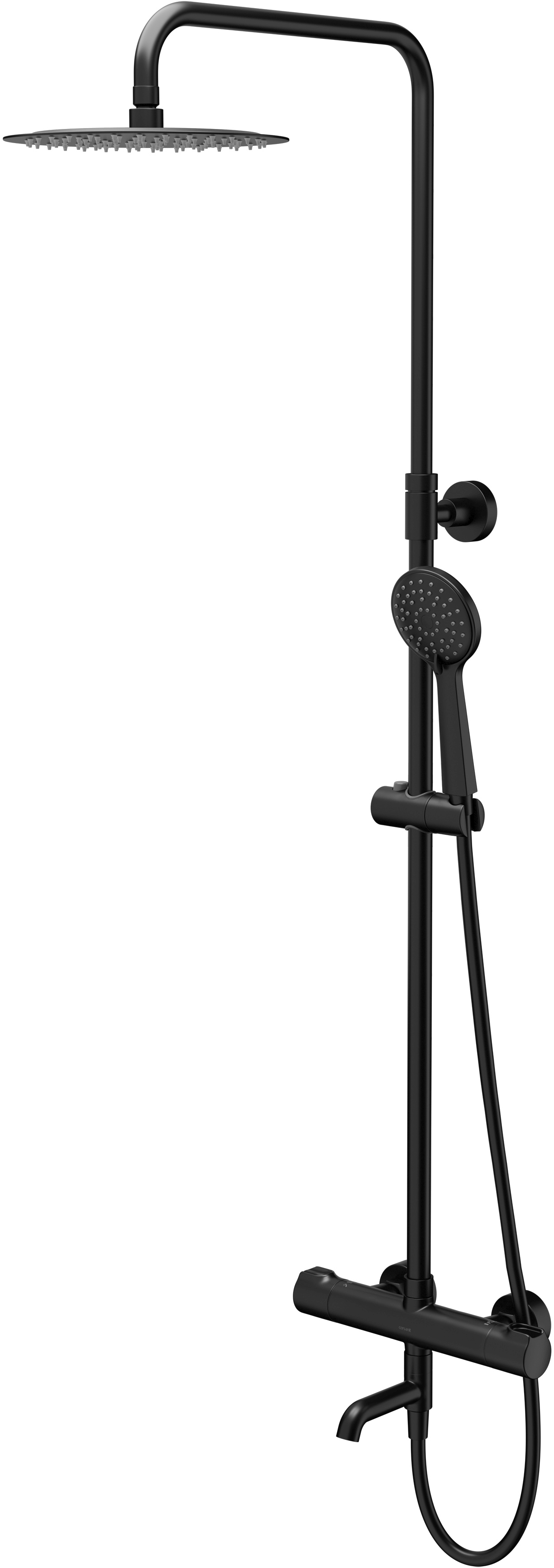 Cersanit City Duschset Wandmontage mit Thermostat mit Regenbrause schwarz S951-861