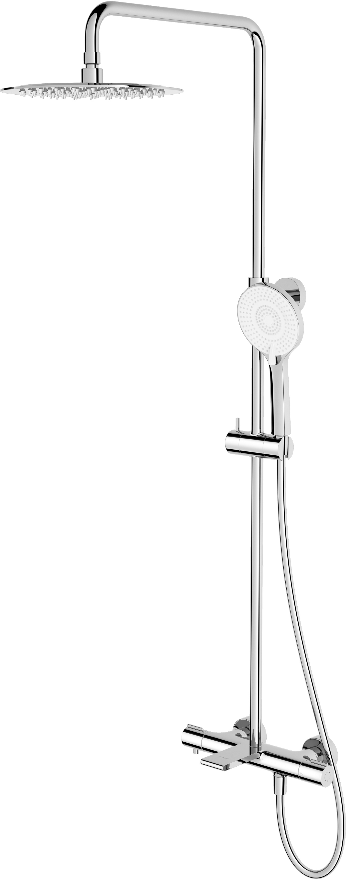 Cersanit Virgo Badewannen- und Duschset Wandmontage mit Thermostat mit Regenbrause chrom S951-862