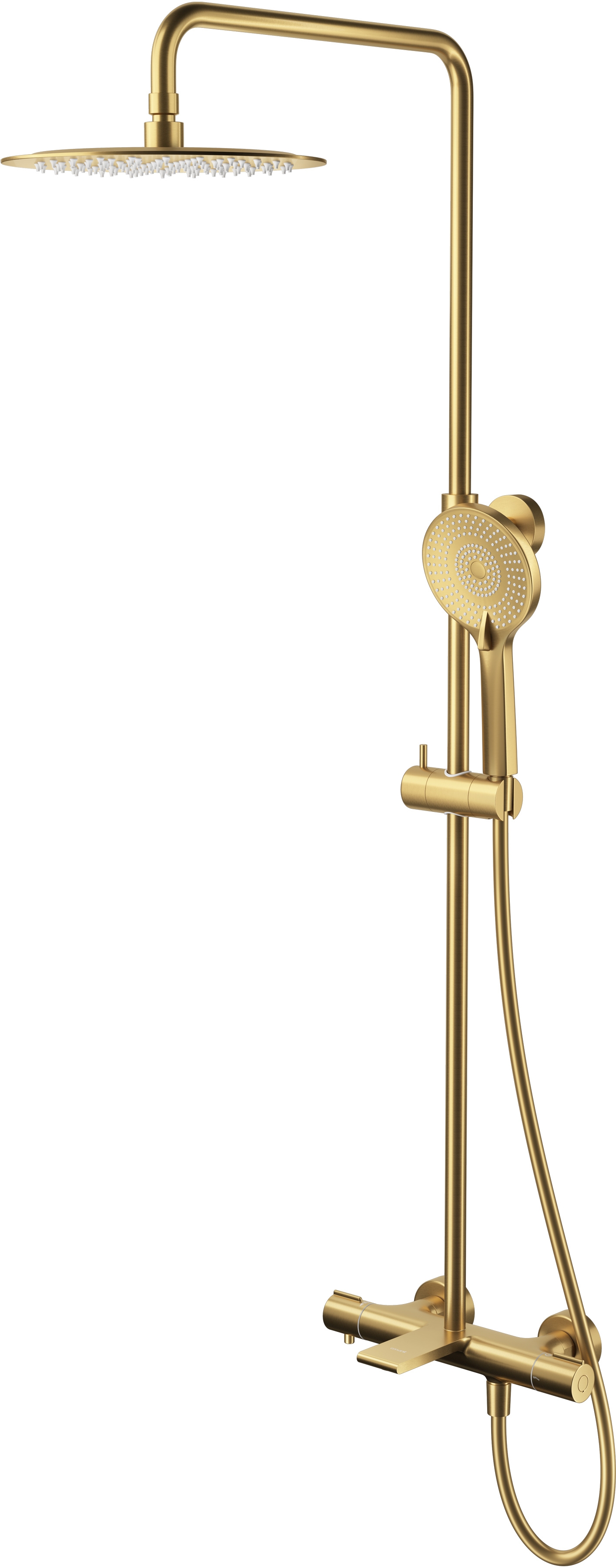 Cersanit Virgo Badewannen- und Duschset Wandmontage mit Thermostat mit Regenbrause gold S951-864