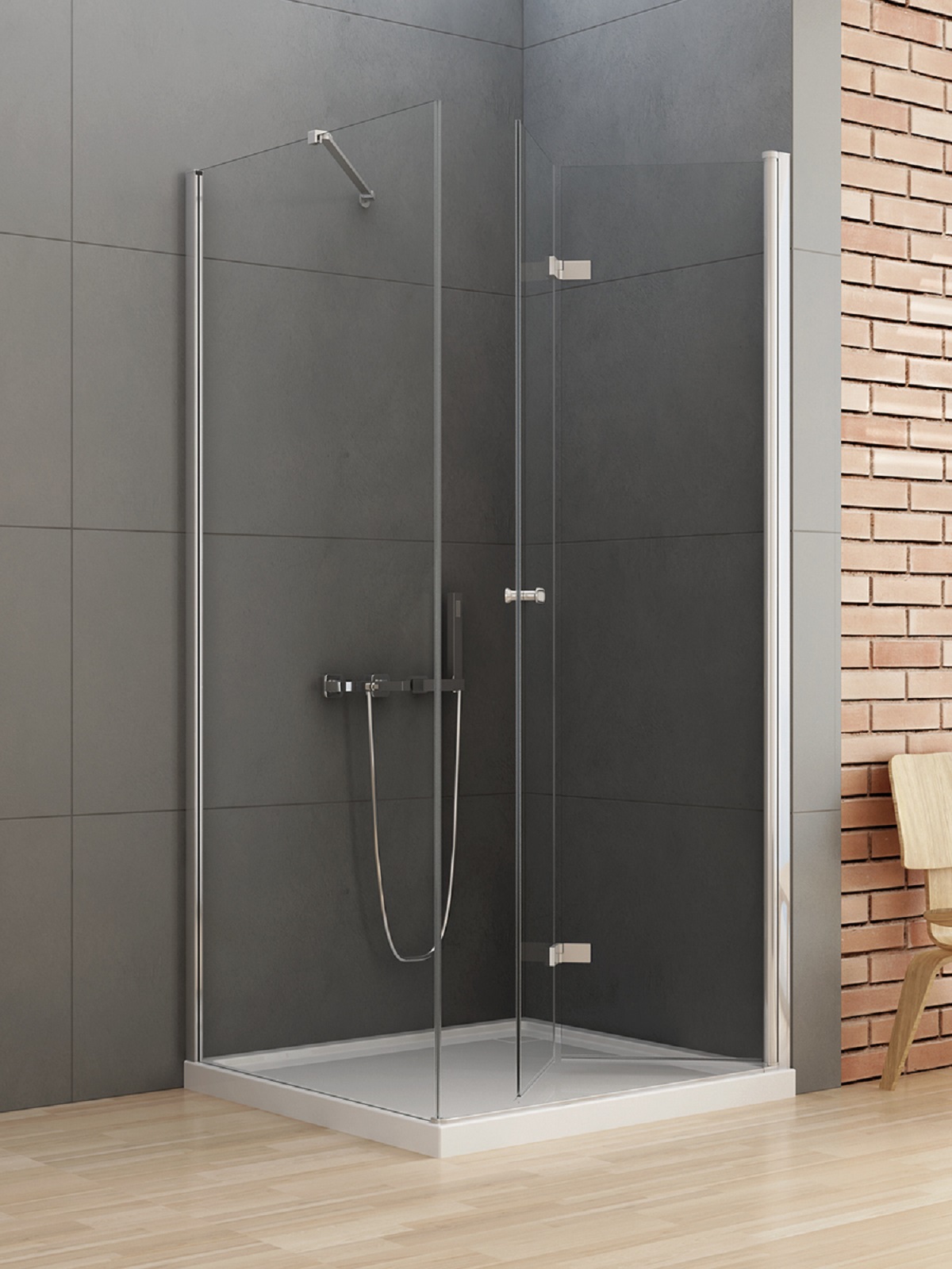 New Trendy New Soleo Dusche 100x70 cm rechteckig chrom Glanz/durchsichtiges Glas D-0154A/D-0086B