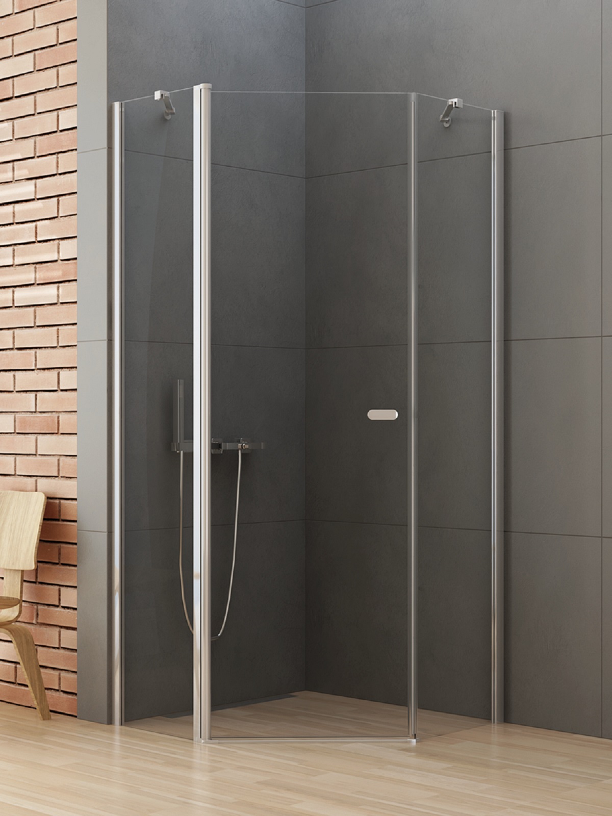 New Trendy New Soleo Dusche 90x90 cm chrom Glanz/durchsichtiges Glas K-0607