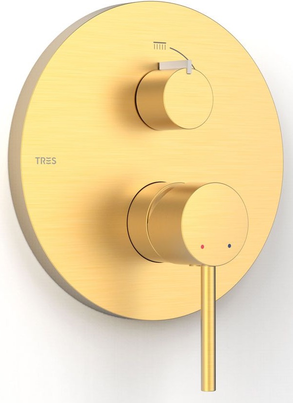 Tres Selection Badewannen- und Duscharmatur Unterputz gold 26228110OM