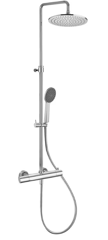 Kronenbach Duschsysteme 2.0 Duschset Wandmontage mit Thermostat mit Regenbrause chrom 27114000 KBN