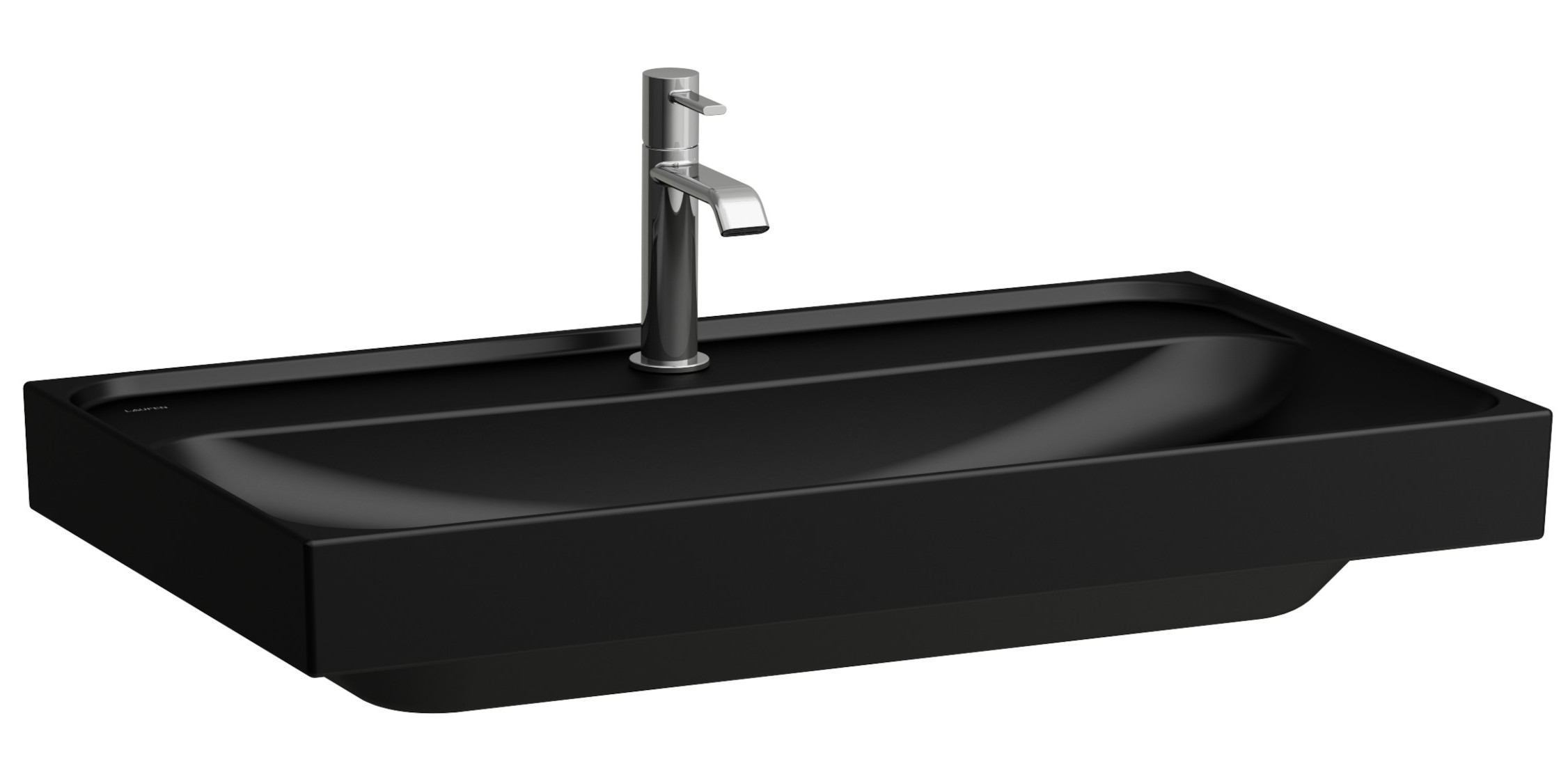 Laufen Meda Waschbecken 80x46 cm rechteckig Klassisch-Möbel schwarz matte H8101177161091