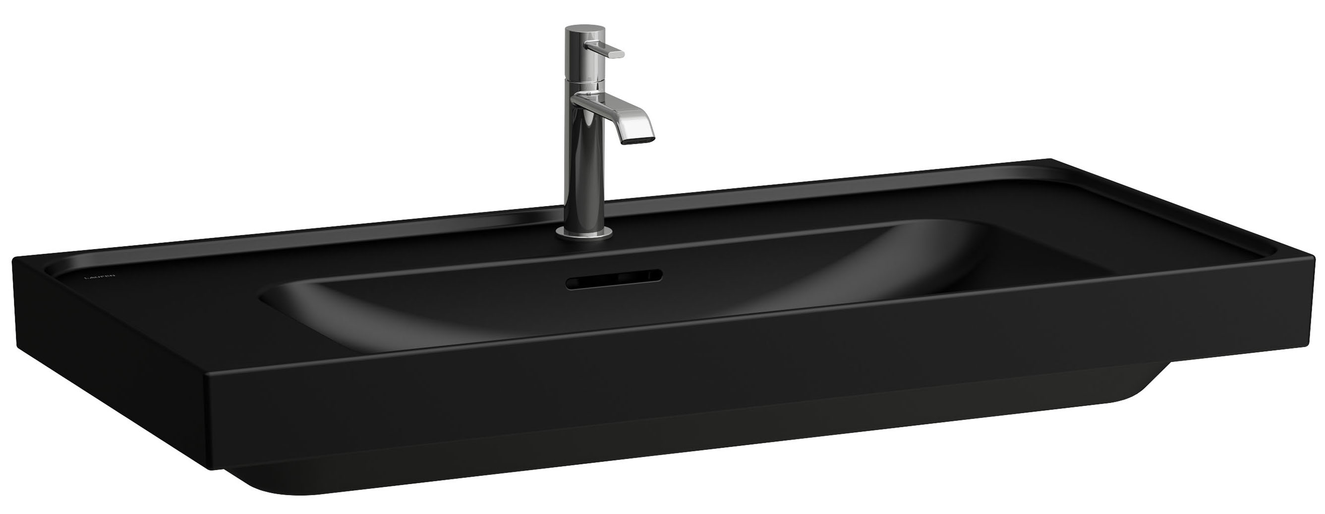 Laufen Meda Waschbecken 100x46 cm rechteckig Klassisch-Möbel schwarz matte H8101197161091