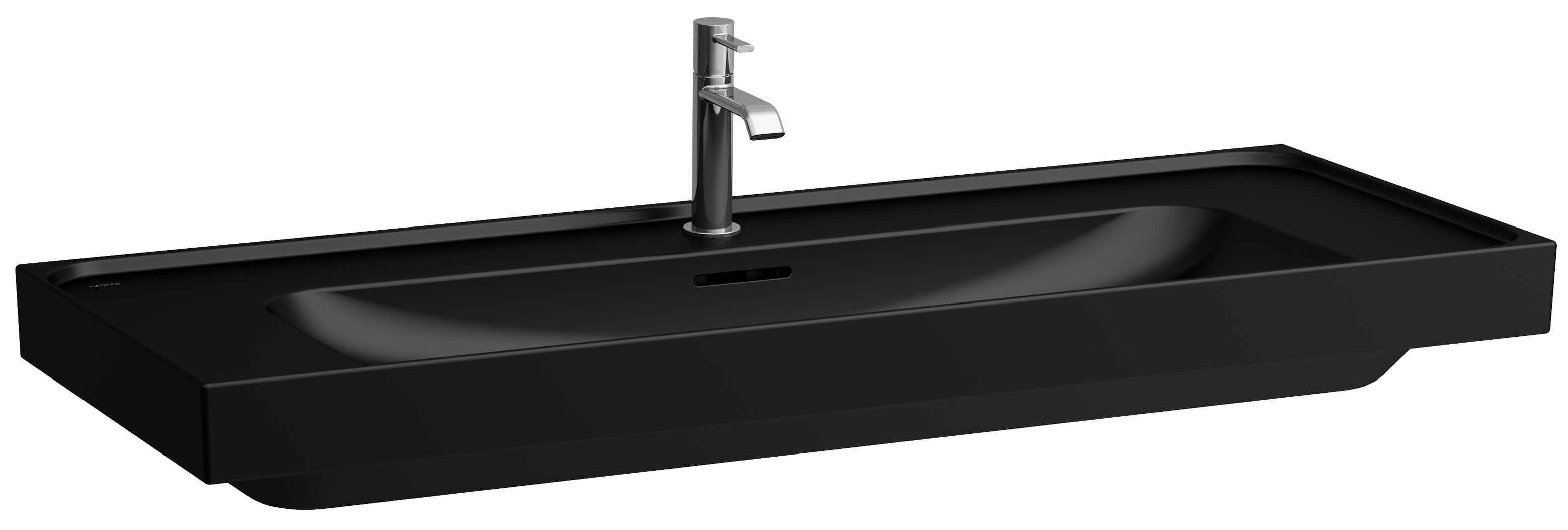 Laufen Meda Waschbecken 120x46 cm rechteckig Klassisch-Möbel schwarz matte H8141117161041