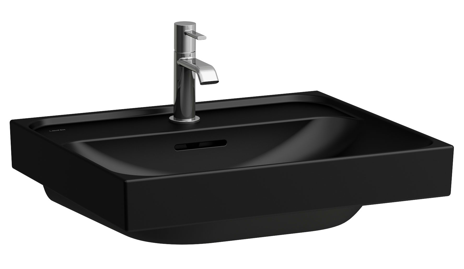 Laufen Meda Waschbecken 55x46 cm rechteckig Klassisch-Möbel schwarz matte H8101127161041