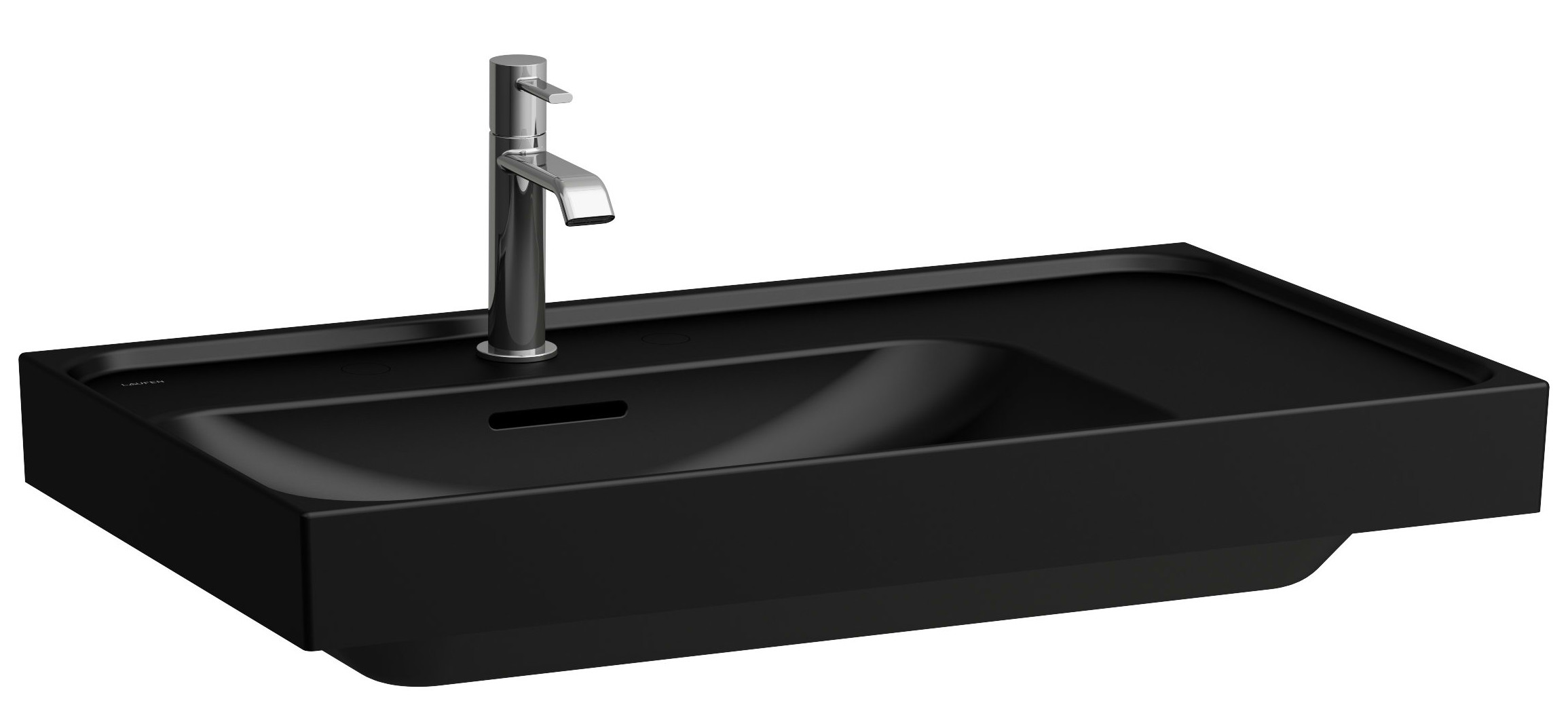 Laufen Meda Waschbecken 80x46 cm rechteckig Klassisch-Möbel schwarz matte H8171167161091