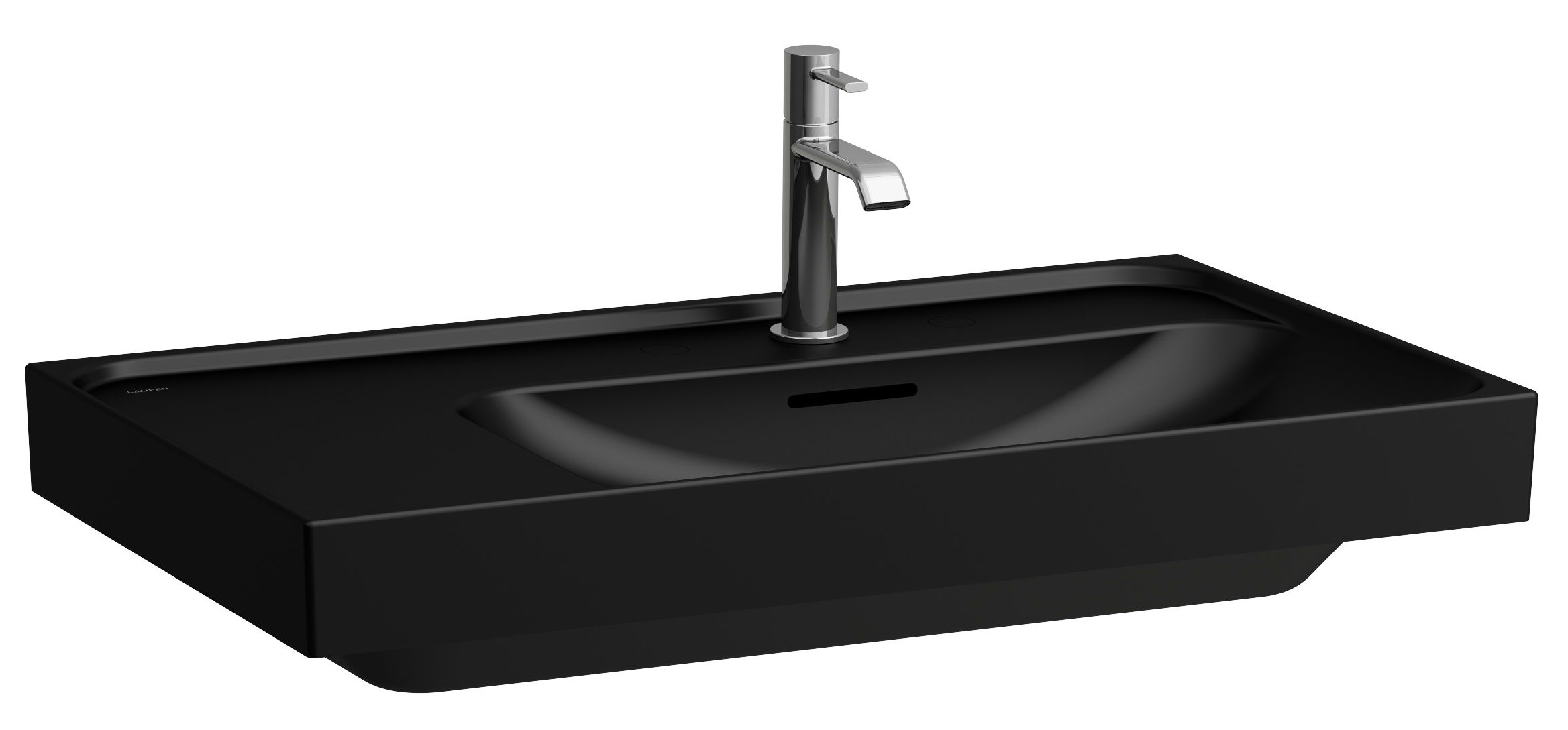 Laufen Meda Waschbecken 80x46 cm rechteckig Klassisch-Möbel schwarz matte H8171157161041