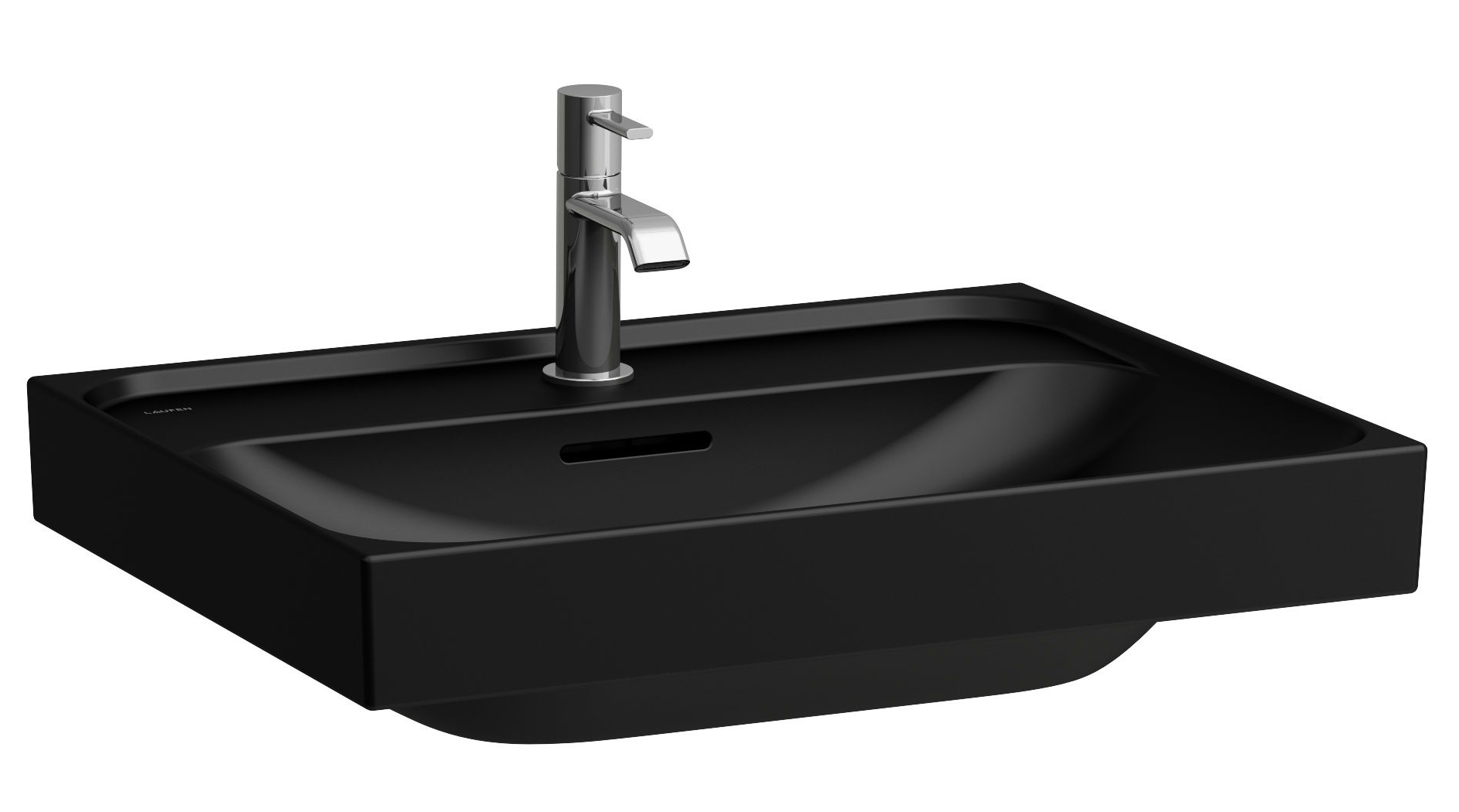 Laufen Meda Waschbecken 60x46 cm rechteckig Klassisch-Möbel schwarz matte H8101137161091