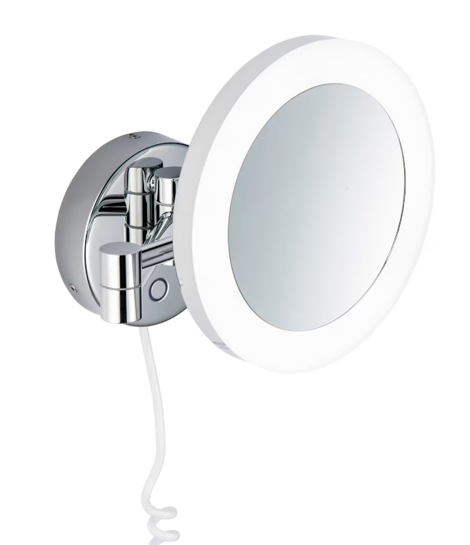 Kronenbach Universal Kosmetikspiegel 20x20 cm rund mit Beleuchtung chrom 29.475.255.3004