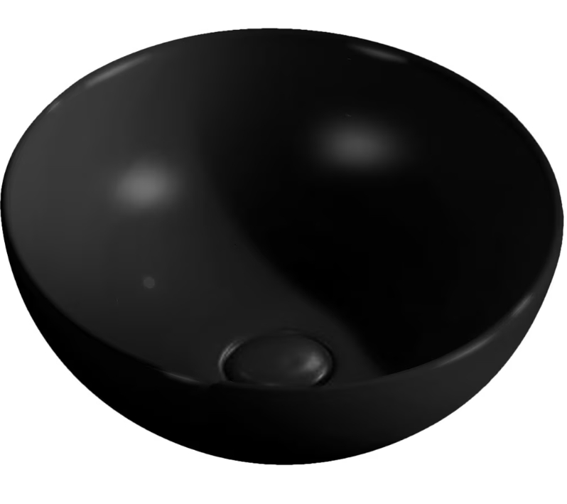 Kronenbach Tube Waschbecken 32.5x32.5 cm rund Aufsatzwaschbecken schwarz KB370200BK