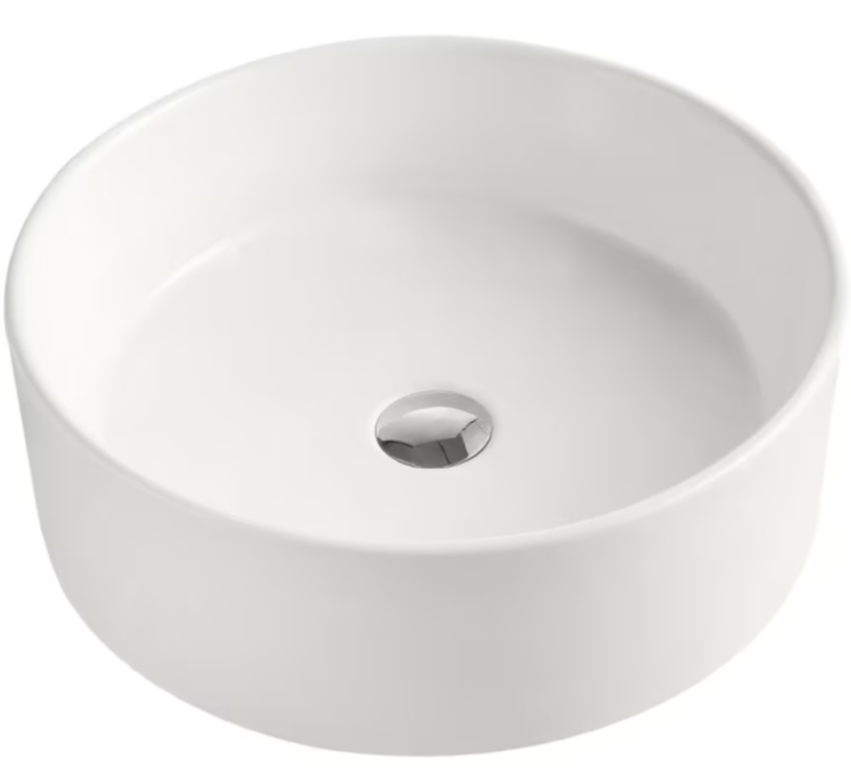 Kronenbach Tube Waschbecken 46x46 cm rund Aufsatzwaschbecken weiß KB759700TU