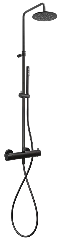 Kronenbach Lima 2.0 Black Duschset Wandmontage mit Thermostat mit Regenbrause schwarz 100.2821 SM